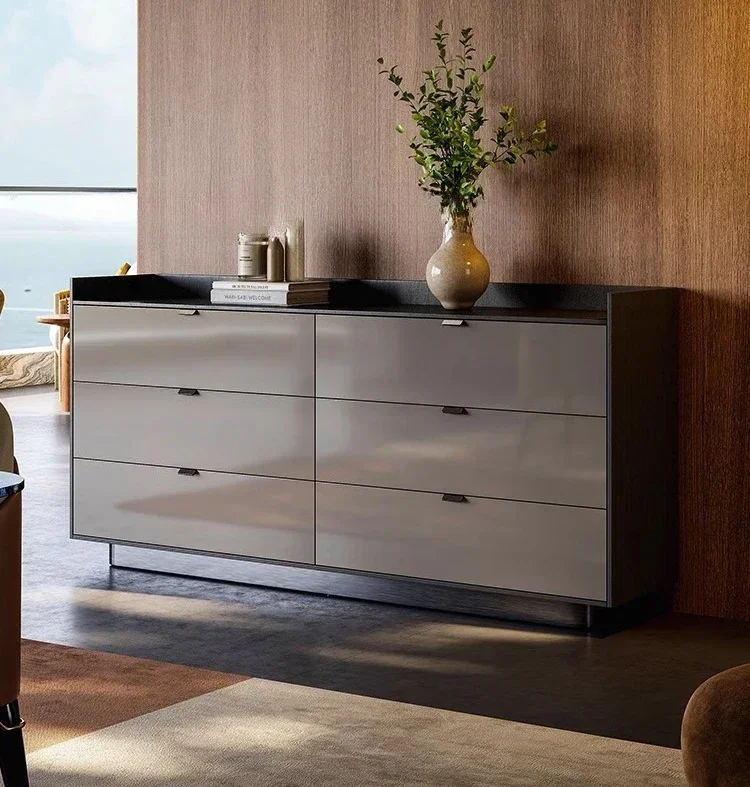 

44Italian light luxury household dining side cabinet modern simple living room storage drawer minimalist entrance cabinet