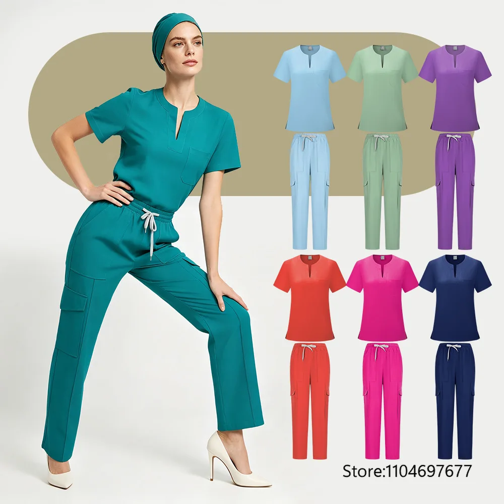 2026 New Short Sleeve Scrub Top Comfortable Workwear For Women Casual Uniform For Salon Spa And Daily Work Use view 5