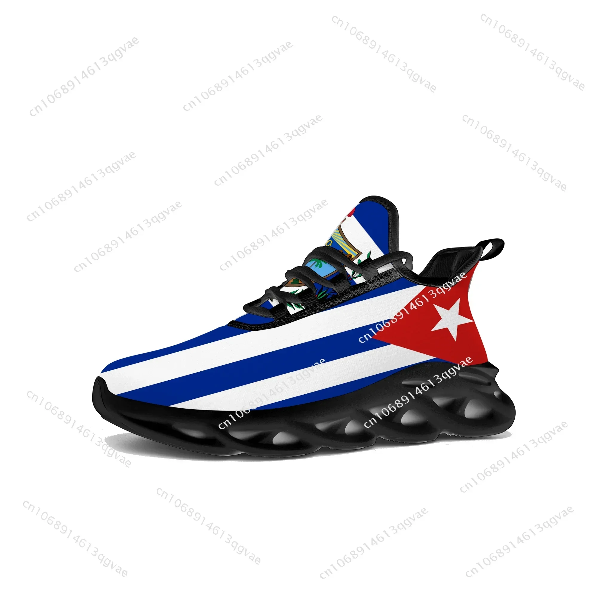 

Cuban Flag Flats Sneakers Mens Womens Cuba Pop Sports Running Sneaker Lace Up Mesh Footwear Tailor-made Shoe Black