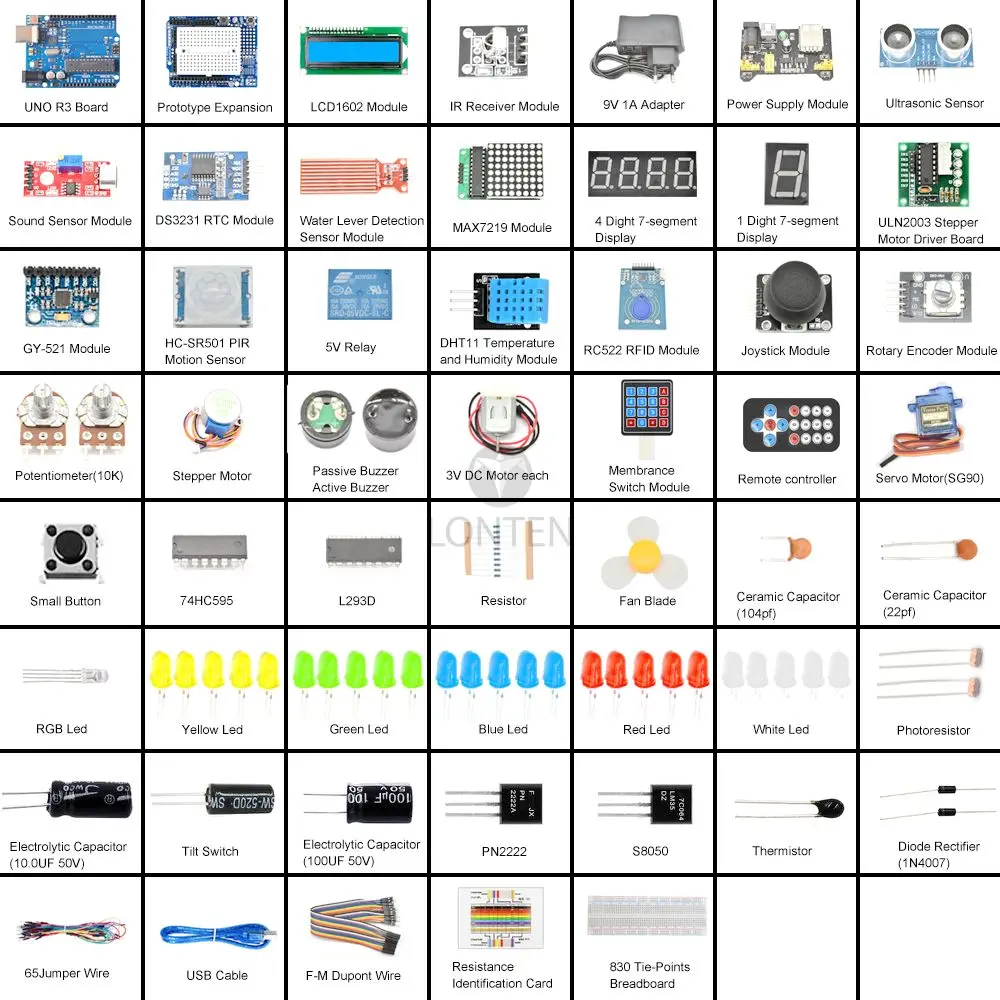 Lonten Starter Kit for Arduino UNO R3 Ultimate Starter Set Full Version Learning DIY Kit Project for UNO with Tutorials LTARK-2