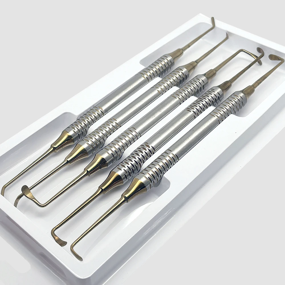 

5 Pieces Stainless Steel Dental Implant Sinus Lift Elevator Tools Double Ended Set for Maxillary Sinus Surgery