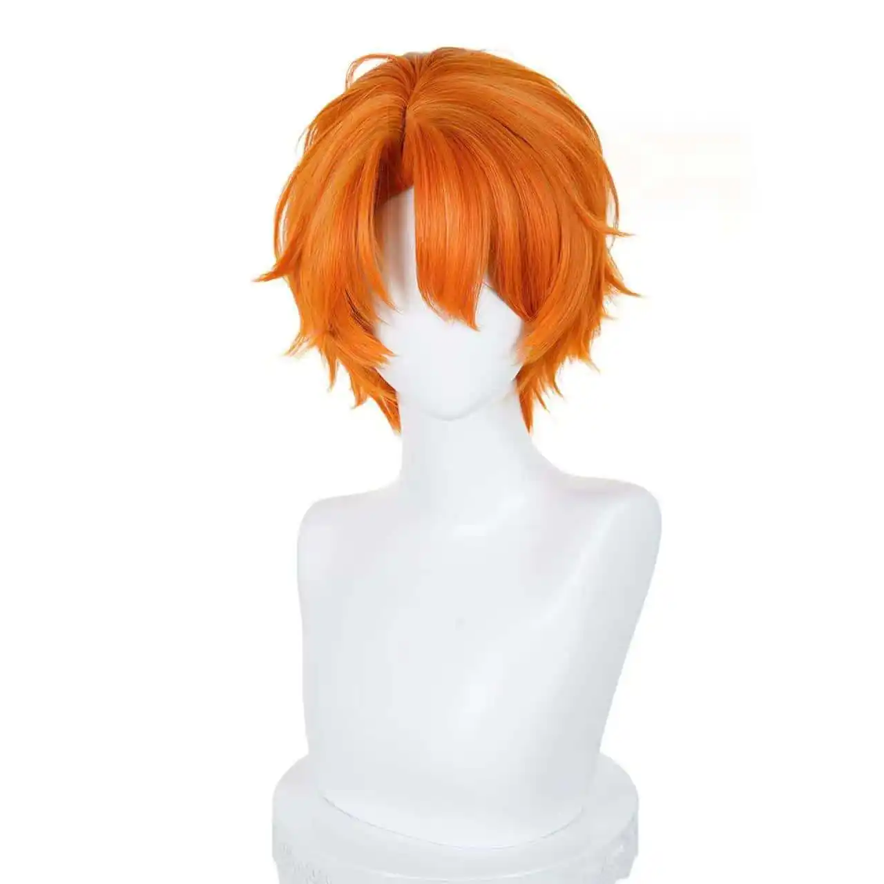 أنيمي نيك وايلد شعر مستعار تأثيري شعر مستعار برتقالي تأثيري مقاومة للحرارة بيروكات صناعية لحفلة الهالوين كرنفال