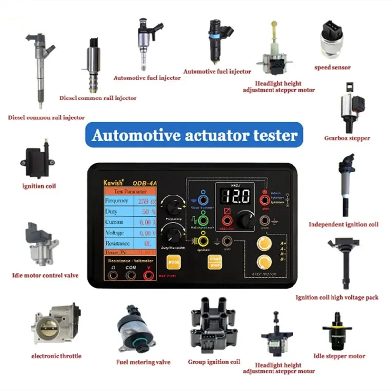 

AM-QDB4A Automotive Ignition Coil Tester Idle Stepper Motor Solenoid Valve CRIN Injector Actuator repair detector tools