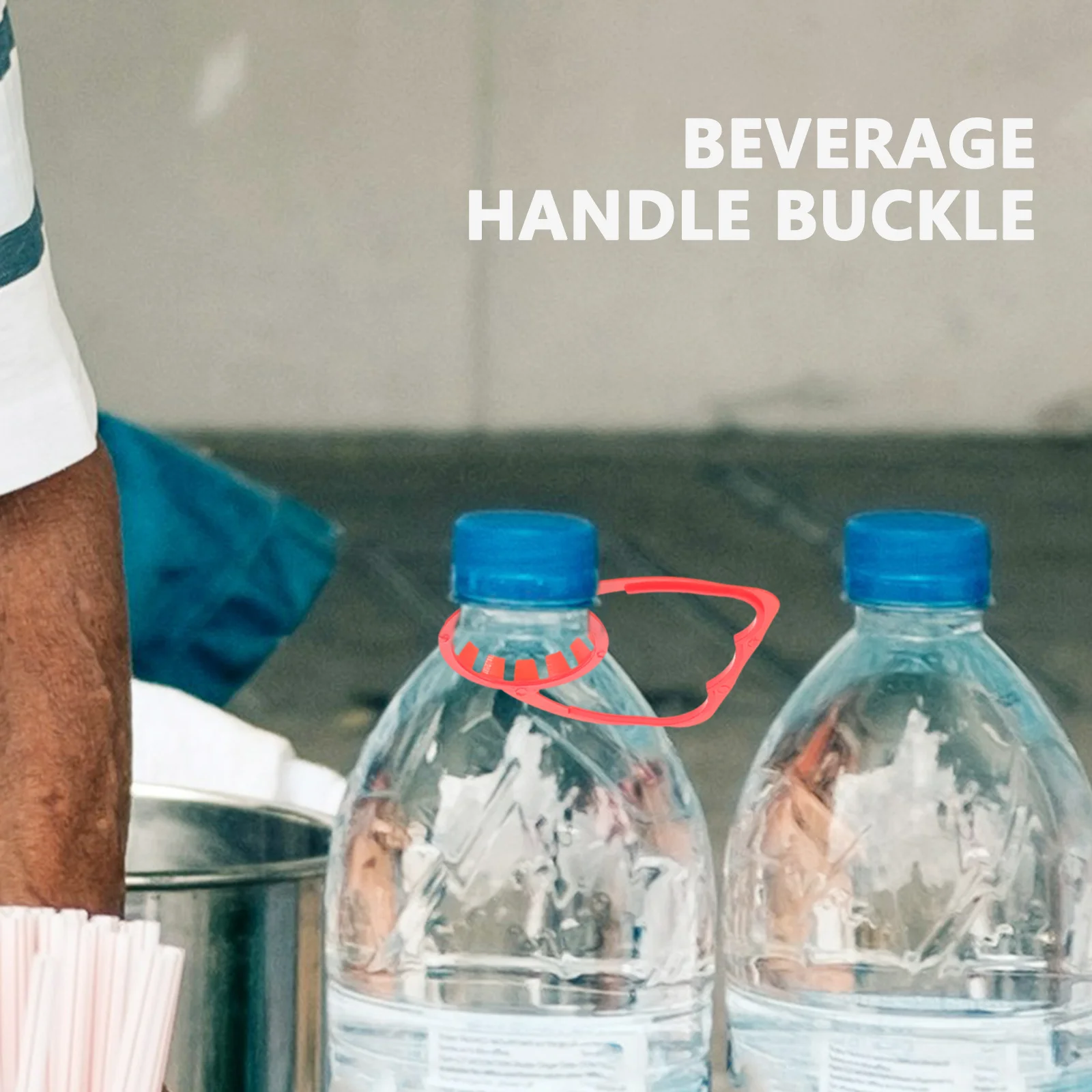 100 قطعة مقبض قبضة زجاجة المشروبات لعصير الصودا المائي 1-2L حامل بلاستيكي مريح قابل لإعادة الاستخدام أداة نقل المشروبات المطبخ