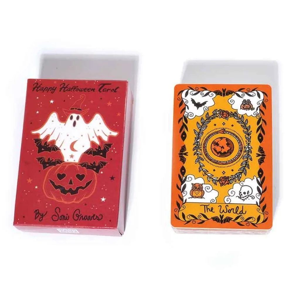 10.3*6cm 78 Cards Happy Halloween Tarot Deck Card Game