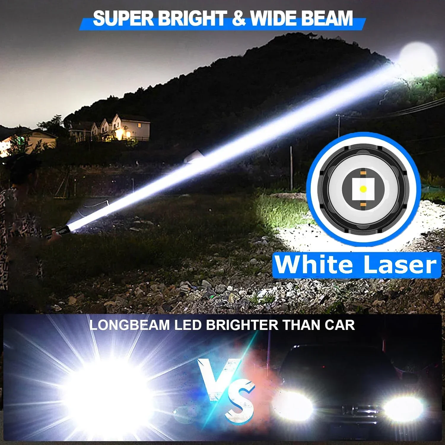 Wiederauf ladbare LED-Taschenlampe super helle tragbare Ultra Power Langstrecken taktische Taschenlampe Outdoor Notfall Camping Laterne