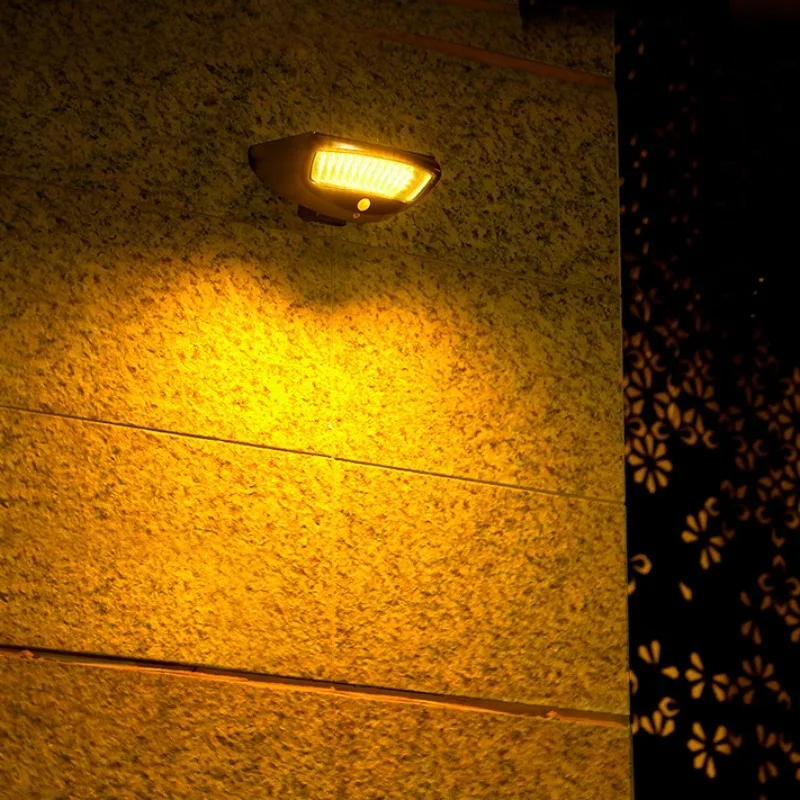 Luz LED Solar con Sensor de movimiento, reflector inalámbrico para exteriores, iluminación de pared para pasillo, detección humana, hogar y jardín