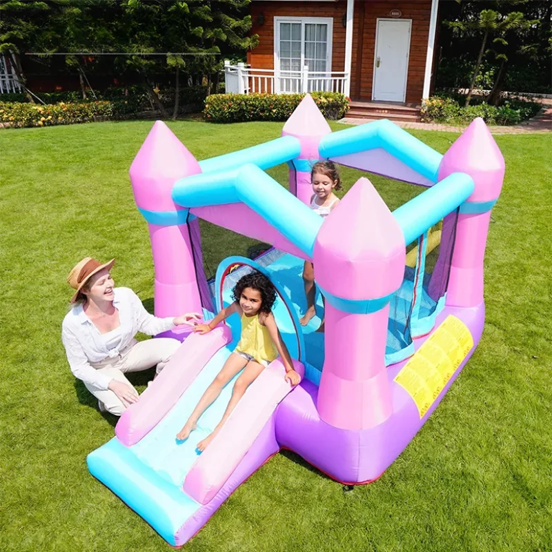 معدات لعب الأطفال الصغيرة الداخلية نفخ القلعة الشريحة 420D أكسفورد القماش الأطفال نفخ الحارس مهرجان الهدايا