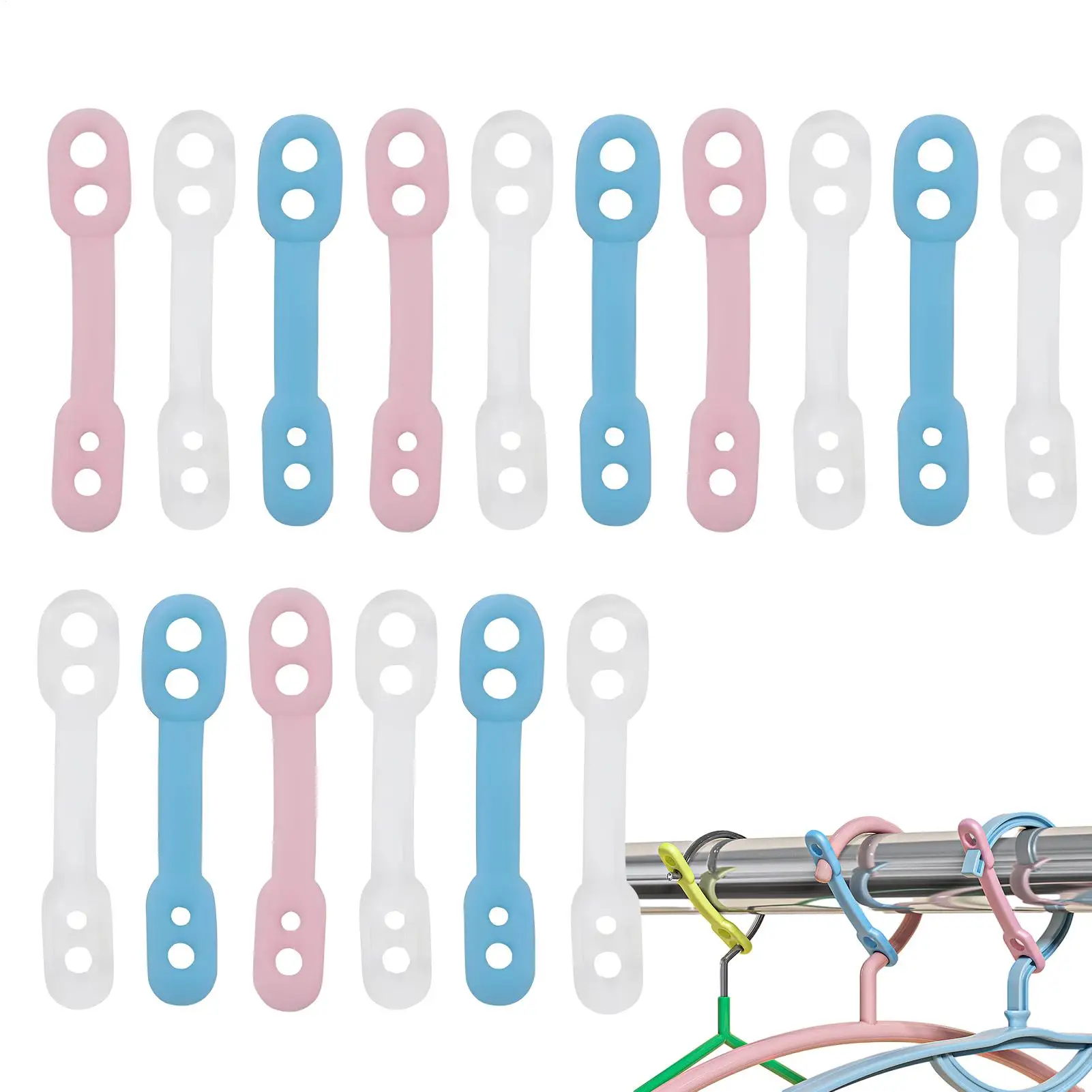 Non-Slip Laundry Hanging Clips Windproof Clothes Hanger Buckle 20pcs Silicone Clothes Rack Fixing Clamp Durable Fixed Straps