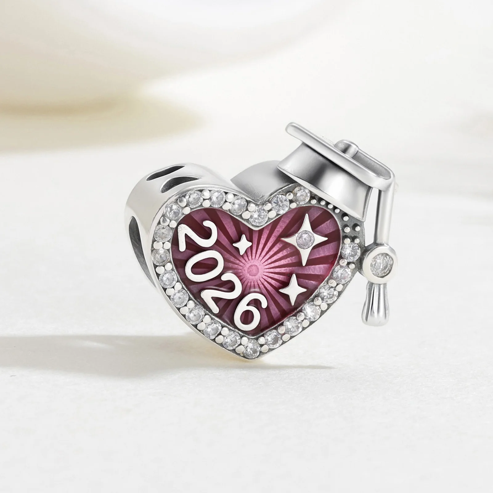 جديد 925 فضة سحر 2026 الوردي قبعة التخرج الخرز صالح سوار المرأة DIY بها بنفسك مجوهرات الحب اليومية الساخن محظوظ الهدايا