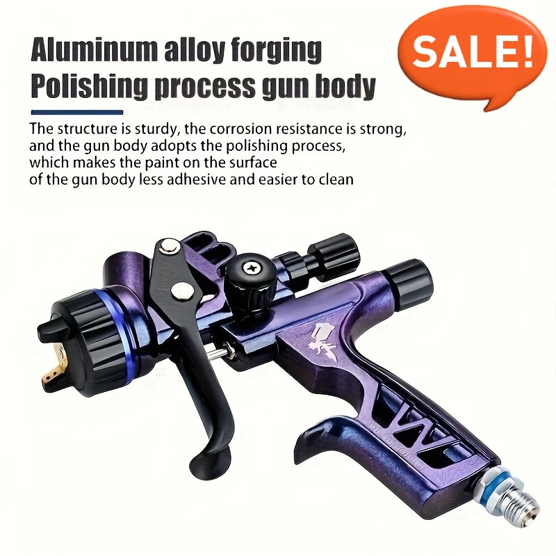 

HVLP 6800G Spray Gun 1.3mm - Low Pressure Car Paint Sprayer 260L/Min, Professional Airbrush Tool (Blue)