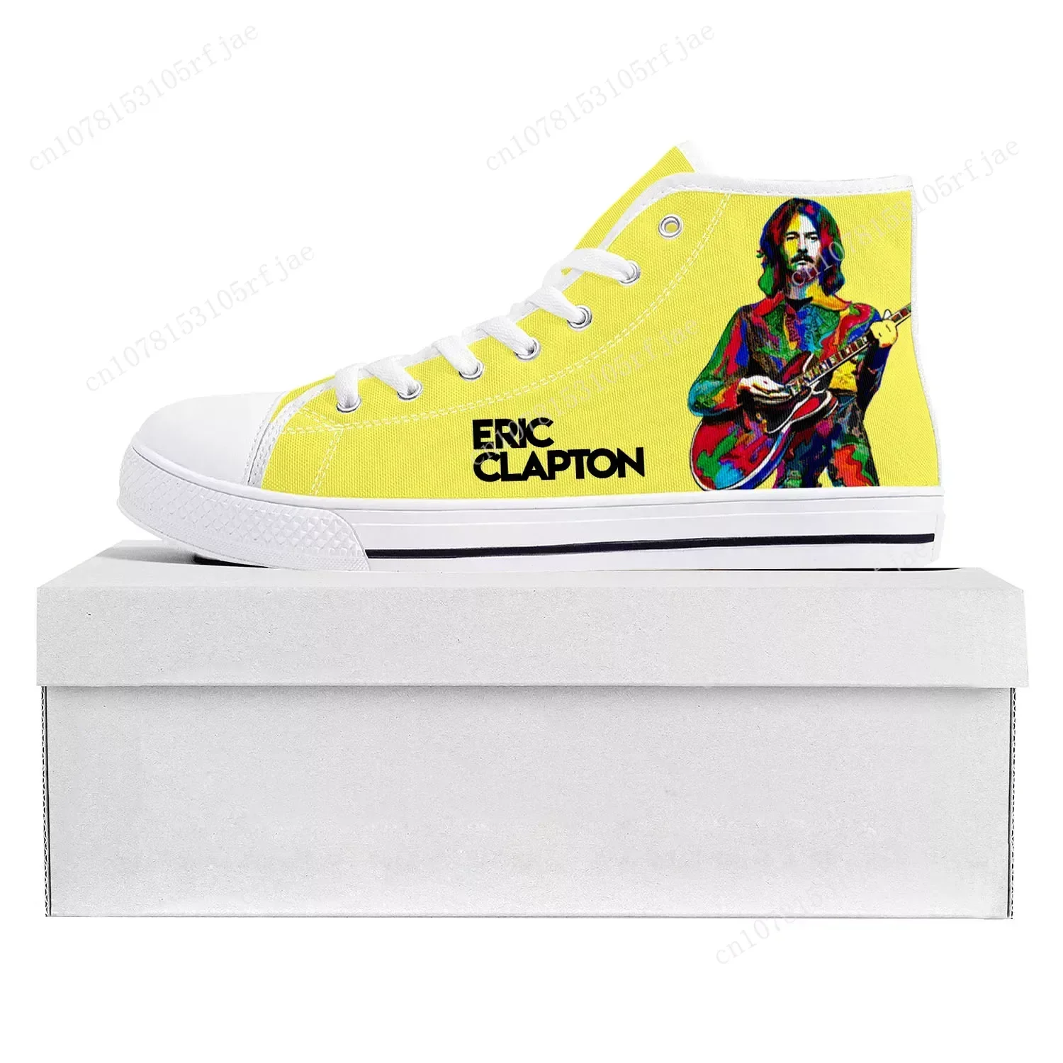 Eric Clapton Rock Musician Guitar High Top High Quality Sneakers Mens Womens Teenager Canvas Sneaker Couple Shoe Custom Shoe