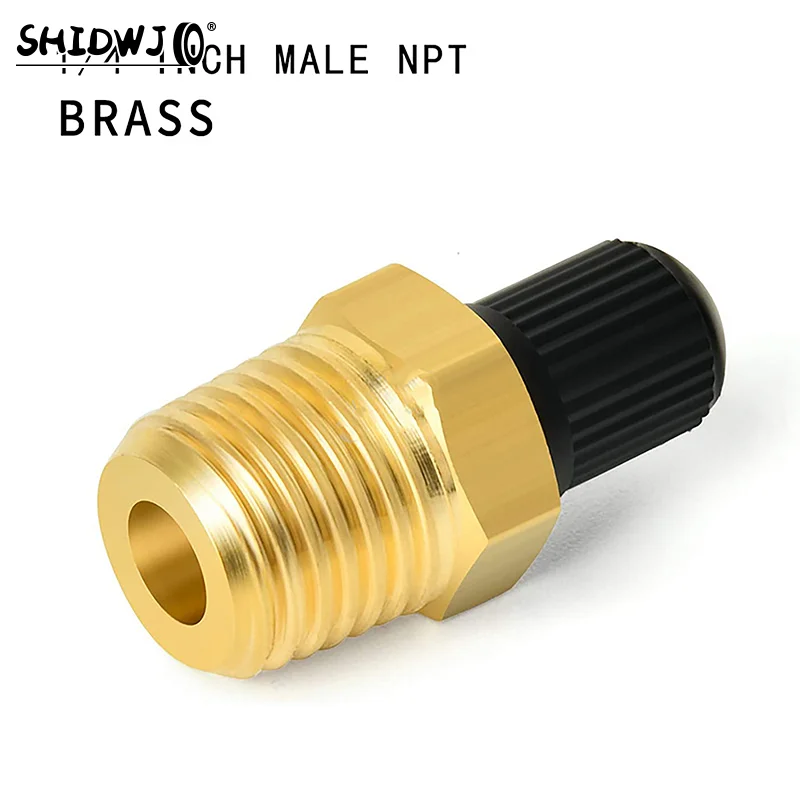 2Pcs Brass Air Inflator Adapter W/Valve Stem Inside 1/4\