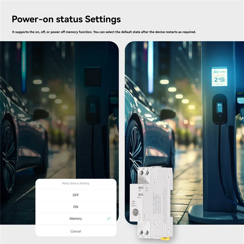 ABMF-Tuya Wifi Smart Circuit Breaker 40A Electricity Monitor V0 Fireproof Retardant APP Control Compatible Withalexa