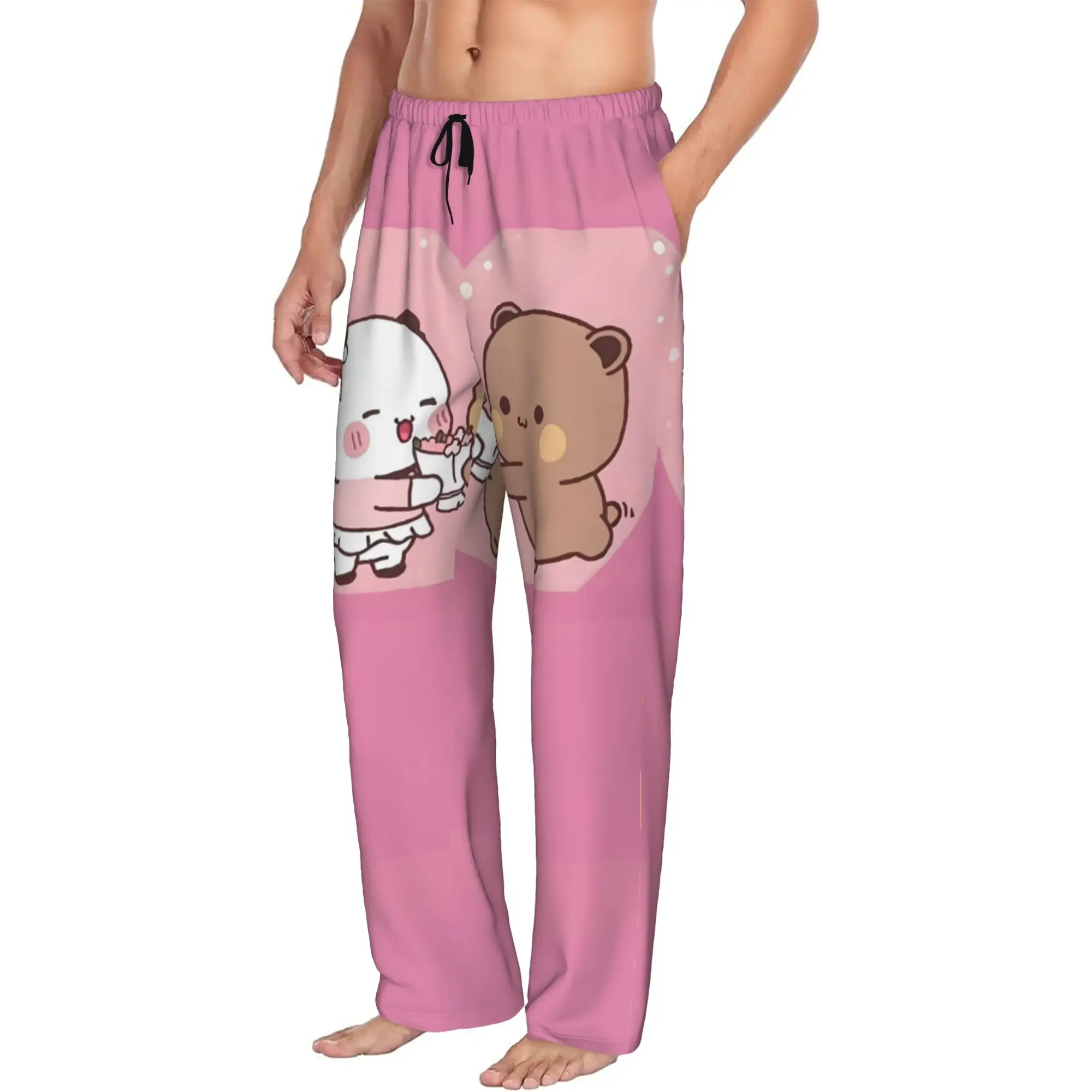 Custom Funny Bubu And Dudu Pajama Pants Men's  Lounge Sleep Stretch Sleepwear Bottoms with Pockets