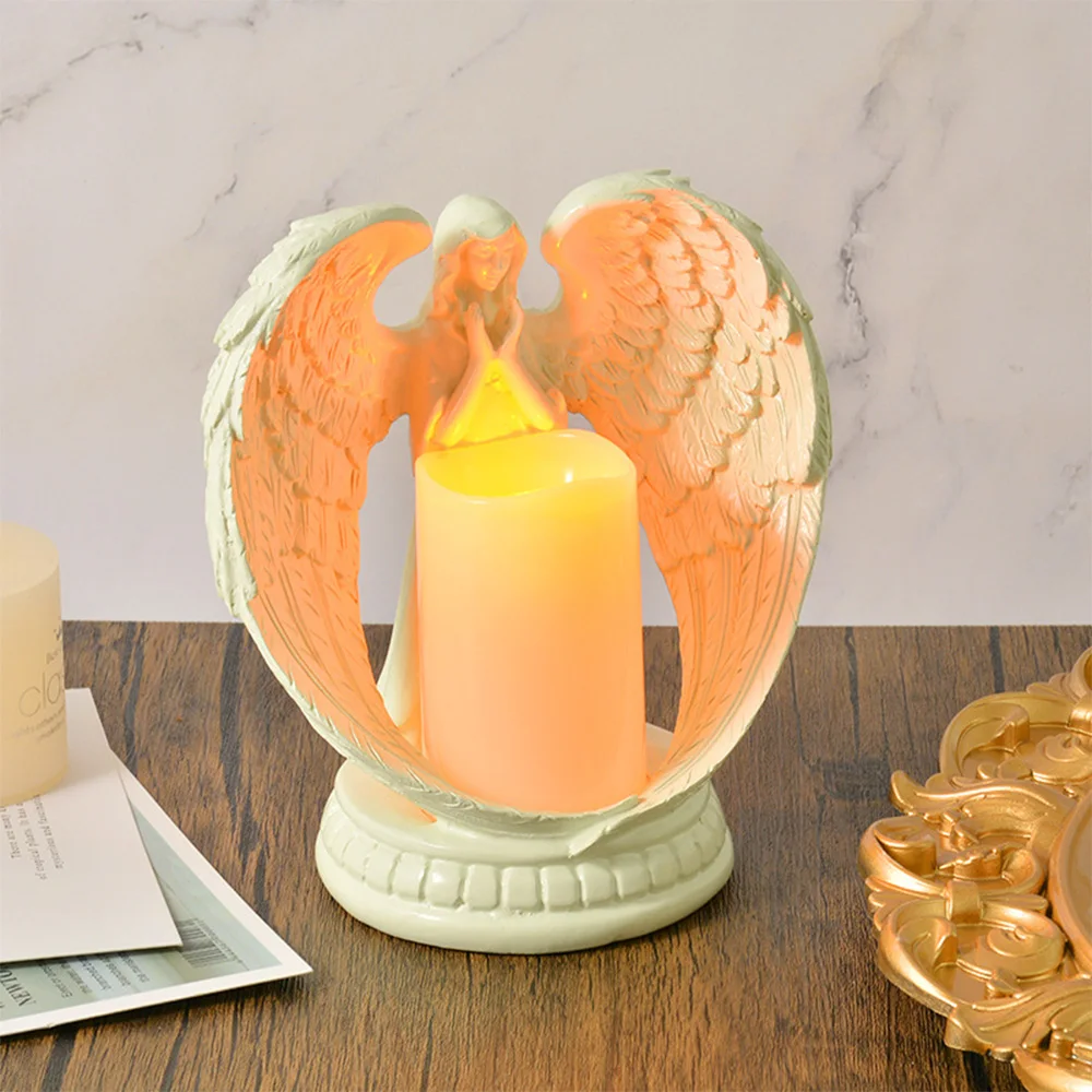 

LED Angel Candle Flameless Lights Flickering Battery Operated Candle for Tabletop Indoor Outdoor