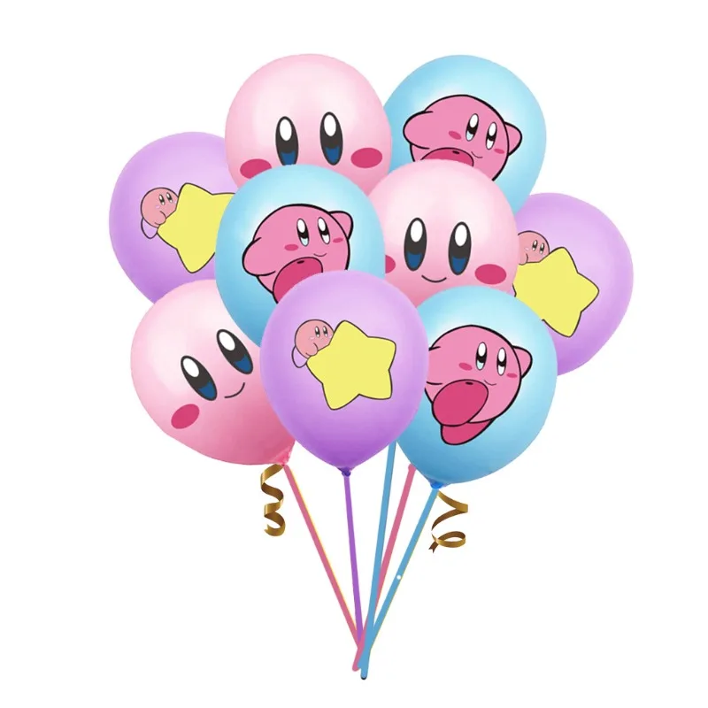 18PCS Kirby Balloons Cartoon Latex Balloon Children's Birthday Party Decoration Baby Shower Toy Japanese Party Supply Decoration