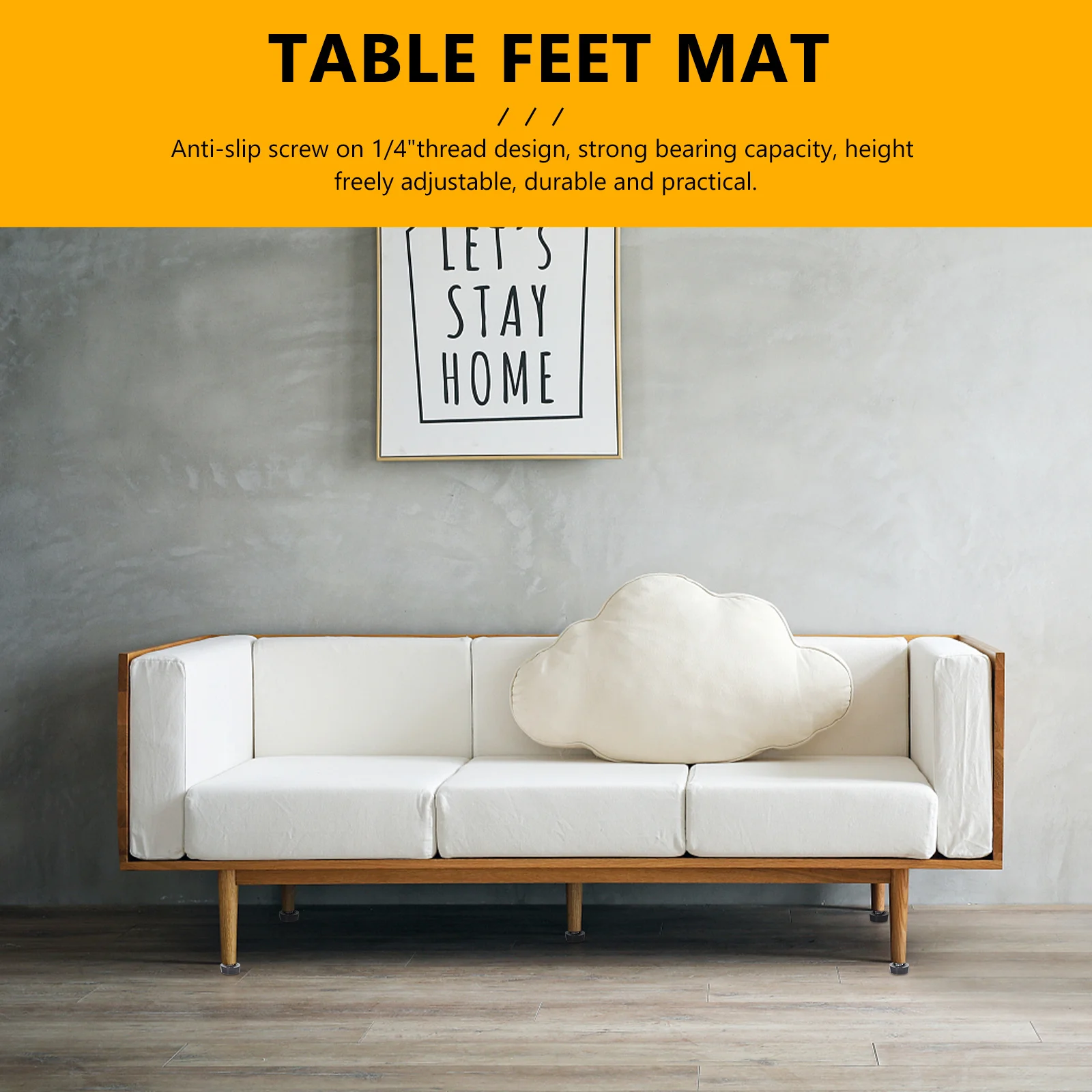 

50pcs Adjustable Furniture Levelers 1/4" Thread Anti-Slip Screw On Table Feet For Chairs Tables Stands Leveling Pads