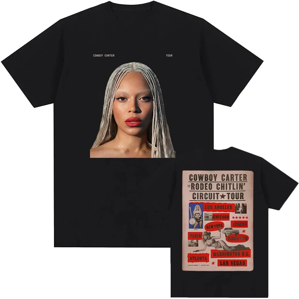 

2025 Beyoncé COWBOY CARTER TOUR 2025 T-shirt Summer Women Men Tshirts Short Sleeve O-neck Loose Tee-shirt Men Tees Print Top