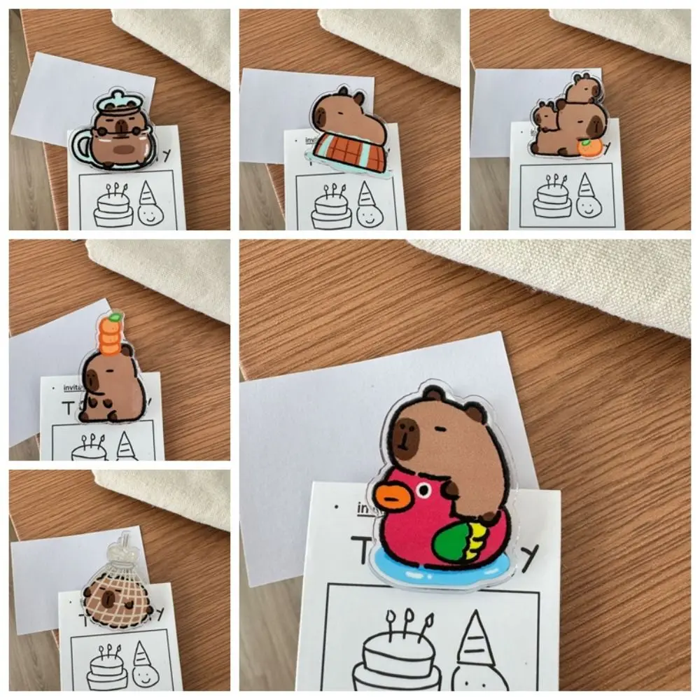 

Gift Capybara PP Clip New Cartoon Acrylic Acrylic Clip Stationery Note Clip Student