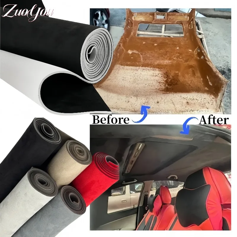 

Car Roof Repair Suede Fabric Foam Backed for Auto Upholstery Modification DIY Material Car Interior/Headliner Renovation Cloth