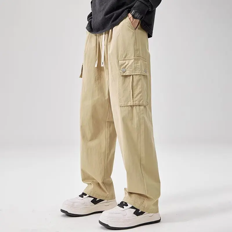 

Overalls Men's Retro 2026 Casual Pants Spring New Wide Leg Straight Tide Pants
