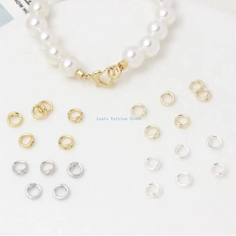 L5YB Sturdy Double Hole Connector Rings Jewelry Clasps for Personalized Accessorizing