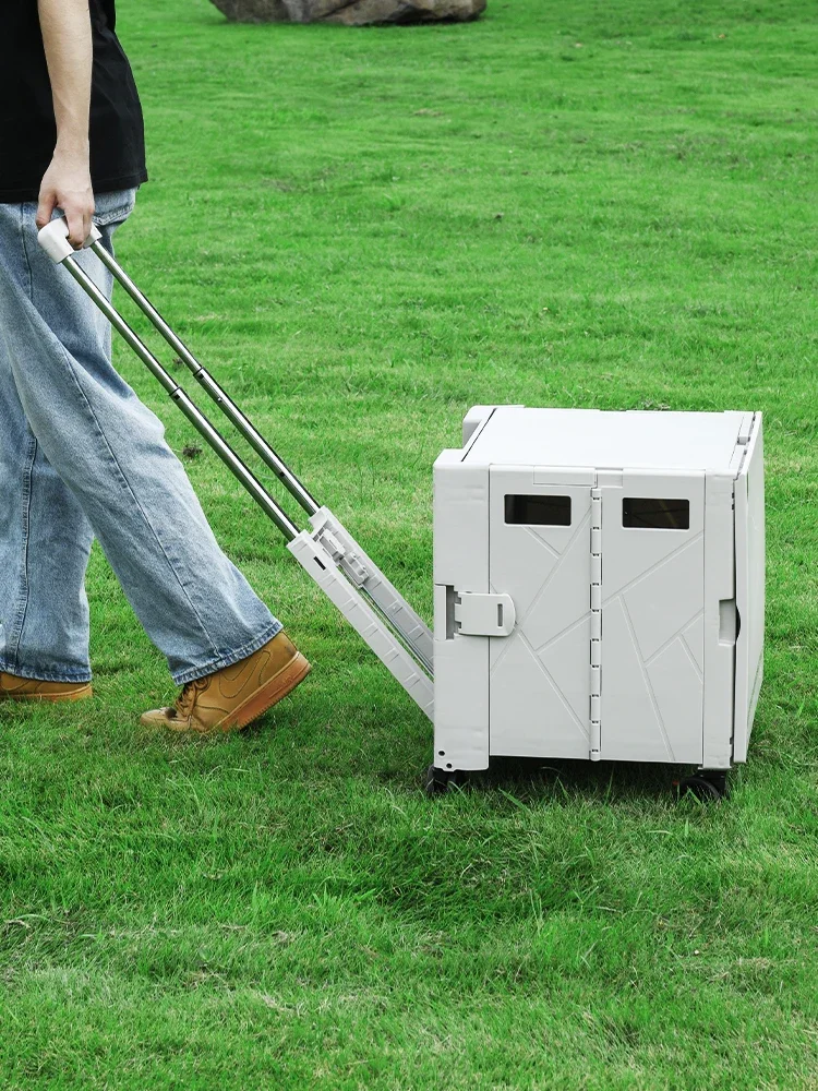 Outdoor Market Cart with Removable Basket and Sturdy Metal Frame