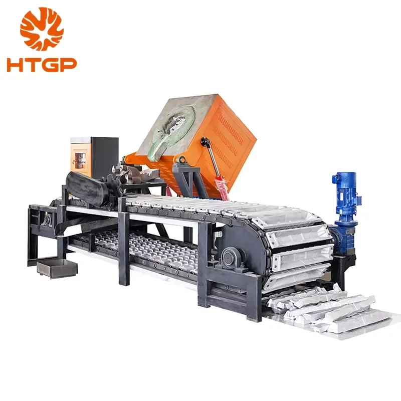 2026 CE Waste Scrap Aluminum Melting Furnace Automatic Ingot Conveyor Continuous Copper Aluminum Ingot Production Line