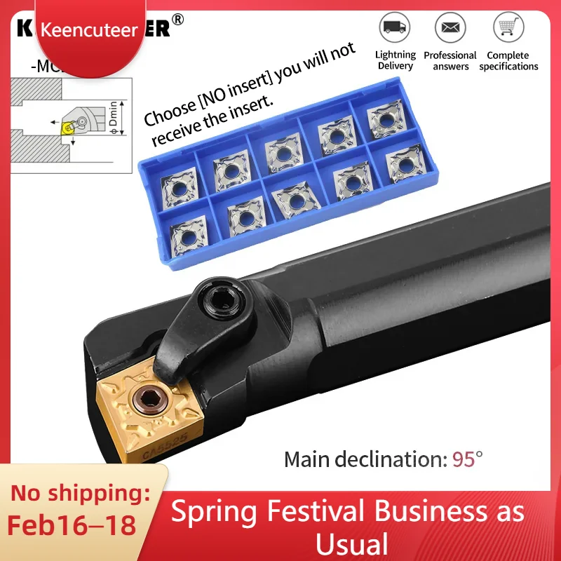 1pc S16Q-MCLNR12 S20R-MCLNR12 S25S-MCLNR12 Internal Turning Tool Holder CNMG12 Carbide Inserts Lathe Bar CNC Cutting Tools Set