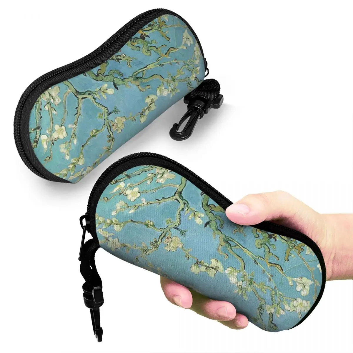 

Van Gogh Almond Tree Shell Glasses Case Protector Sunglasses Box Women Men Soft Eyeglass Bag Pouch
