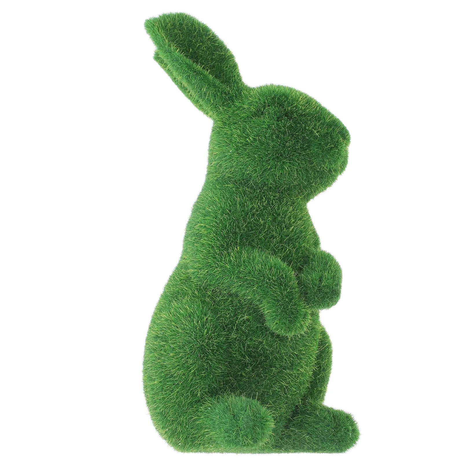 

Resin Flocked Bunny Statue Moss Rabbit Home Garden Decor Outdoor Lawn Flower Bed Window Display Chic Landscape Addition Bunny
