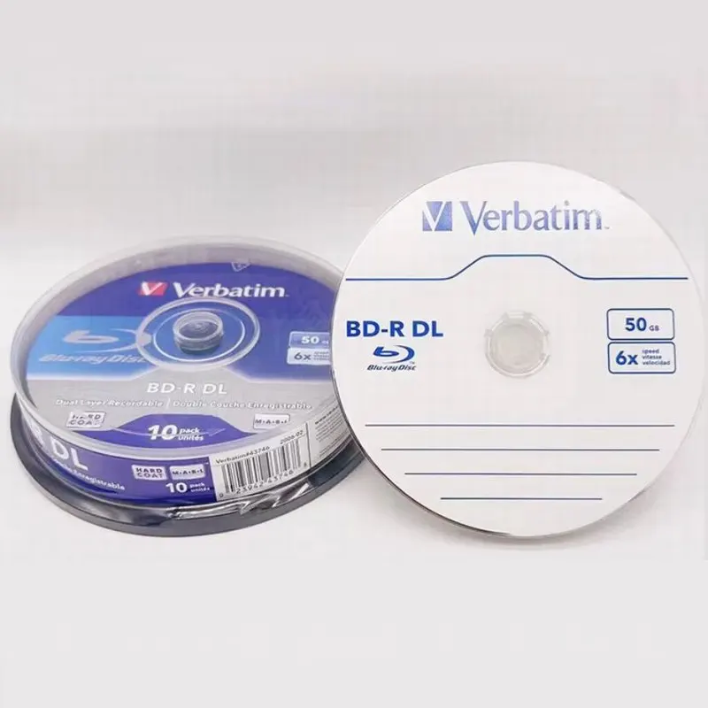 베르바팀 BD-R DL 50GB 6X 속도 녹화 가능 블루레이 디스크 BDR 블랭크 블루레이 디스크 10개
