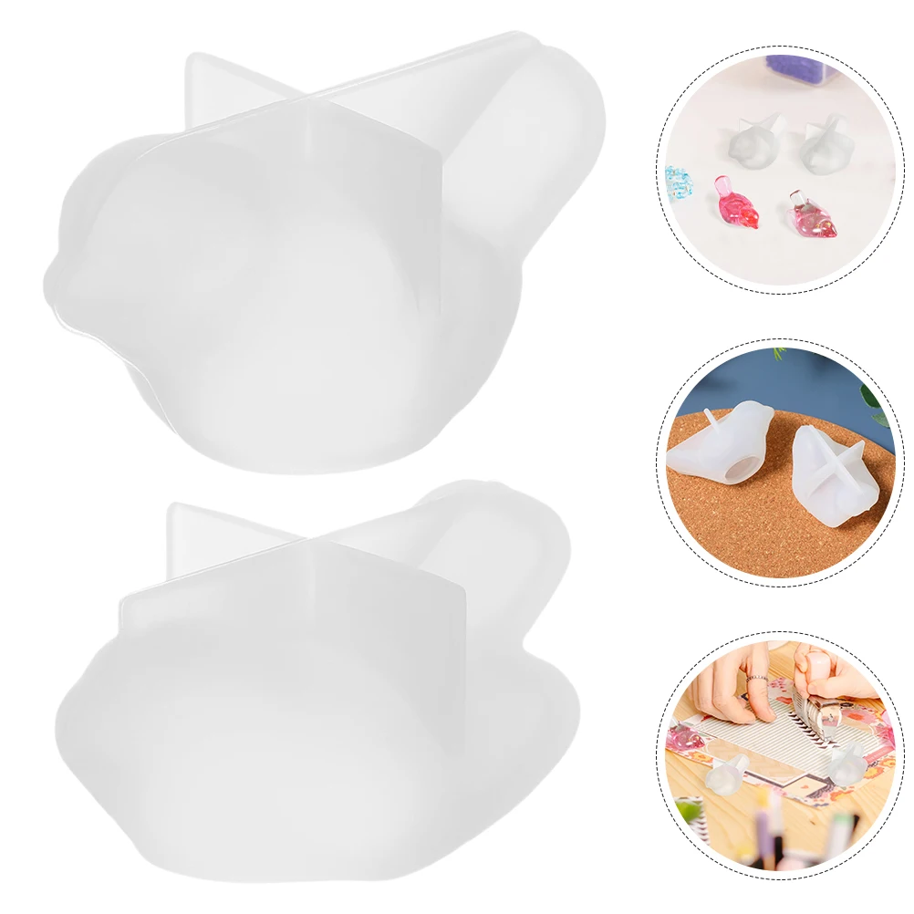

4 PCS Three-dimensional Glue Drop Bird Mold Silica Gel Birds Resin Casting Molds