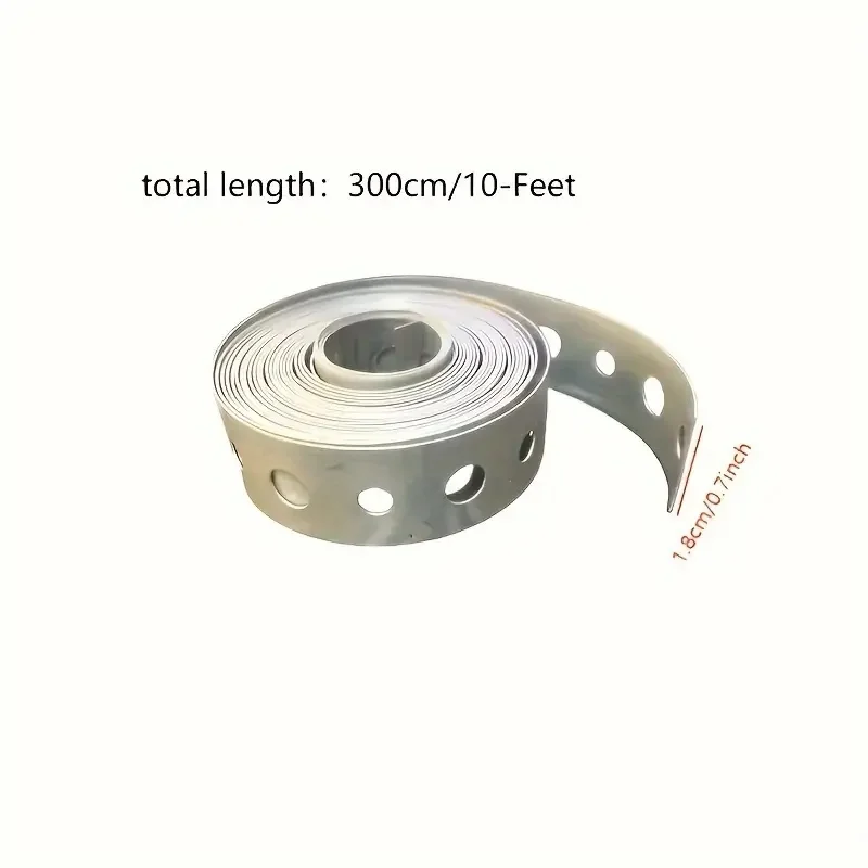 Pre-punched multifunctional perforated metal strip for pipe support and sheet metal processing of galvanized steel strip