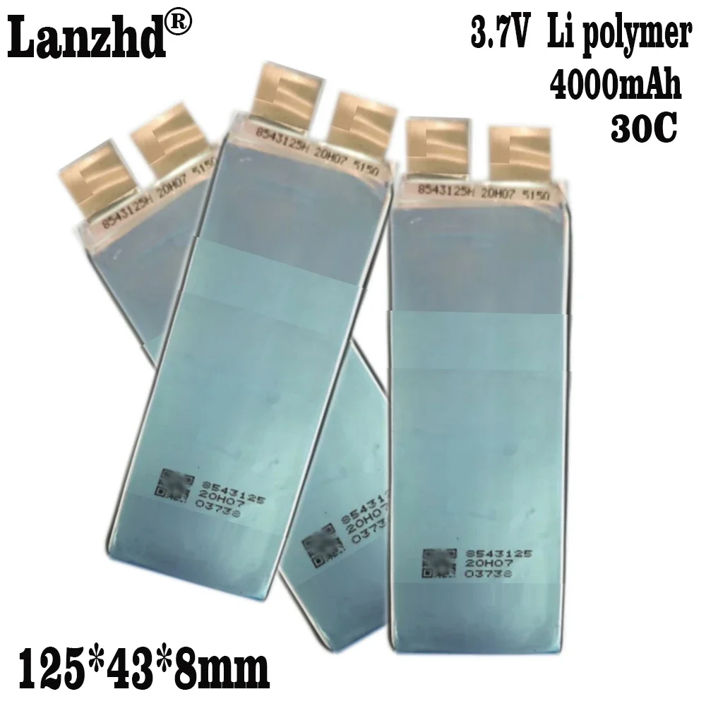 1-10 pcs 3.7V 30C ratio Li ion Batteries 4000mAh Li Polymer Cell For Car starting battery Model aircraft batteries Pack Diy