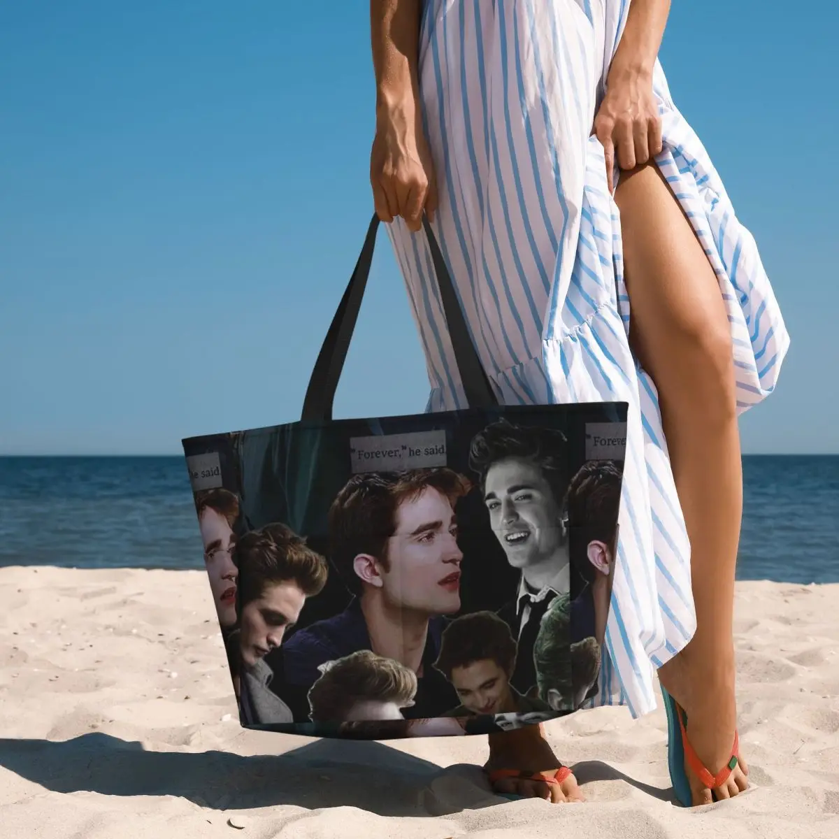 The Twilight Saga Edward Cullen Beach Tote Bag Sport Gym Yoga Duffle Large Tote Bag Women Travel Bag Fitness bag
