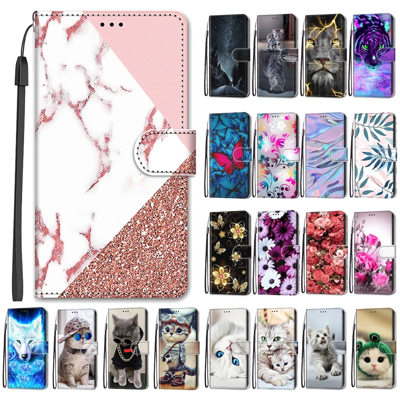 

Flower Pattern Flip Case For Xiaomi 9 S Redmi Note9 S Note 9S 9 Pro Max Note9S Wallet Leather Phone Case Stand Book Cover