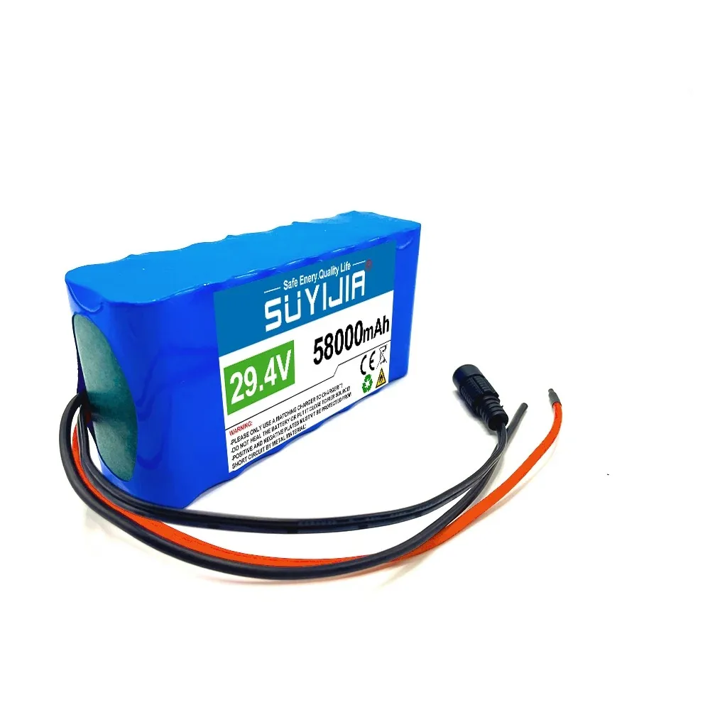 24V 18650 Rechargeable Lithium Battery Pack 7S2P 5000mAh Built-in BMS Suitable for Electric Bicycles and Scooters with Charger