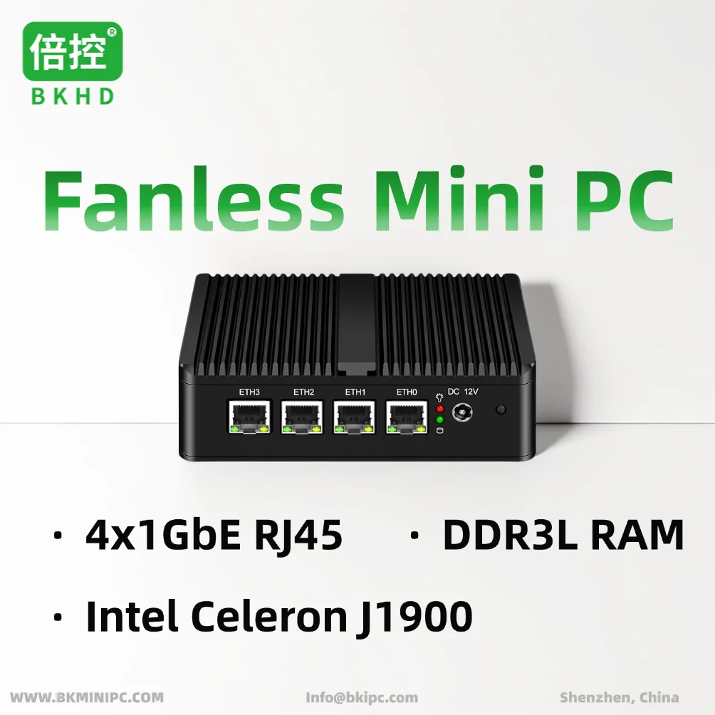 

4-Port RJ45 Fanless Network Appliance Integrated Intel Celeron J1900 I210 I211 1GbE for Firewalls Routers Home Servers G30-J1900