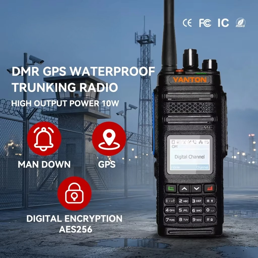 Dual Mode Walkie Talkie DMR Digital Analog GPS Long Range Wireless UHF VHF Two-Way Radio
