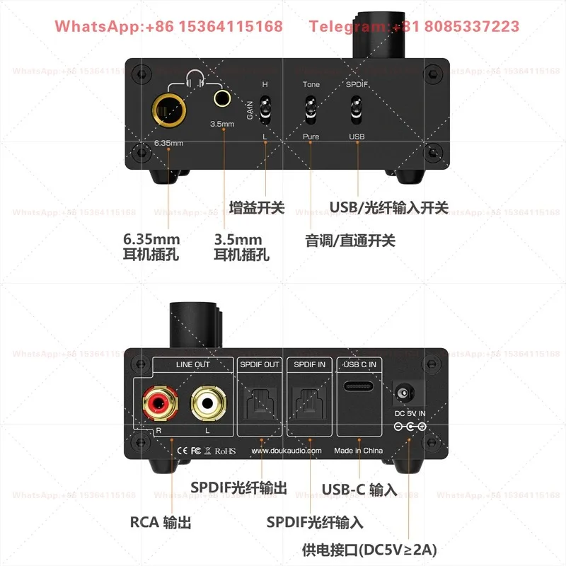 Portable HIFI USB Lossless Audio Decoder Desktop Fever Headphone Amplifier Digital Audio DAC Converter With Headphone Jack