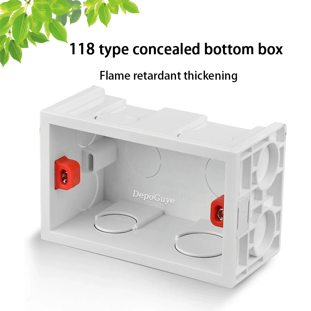 US Mexico Standard 118 Type Concealed Bottom Mounting Box Wall Switch Socket Cassette Concealed Bottom Box