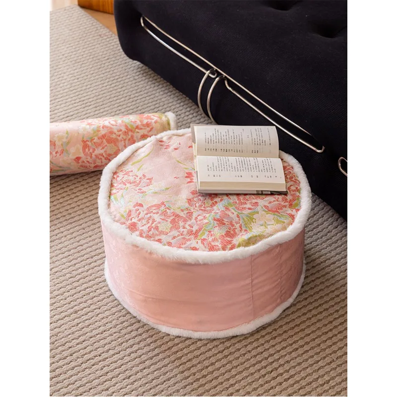 pink-princess-style-living-room-sitting-pier-chinese-peony-flower-bay-window-lazy-sofa-light-luxury-reading-household-futon-low