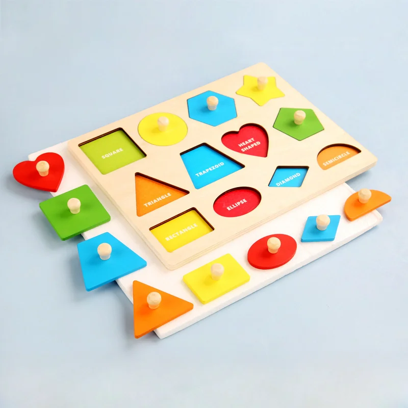 Three-Dimensional Early Cognition Geometric Shape Board 3D Geometric  3D Puzzle Activity  Hand Grabbing Board