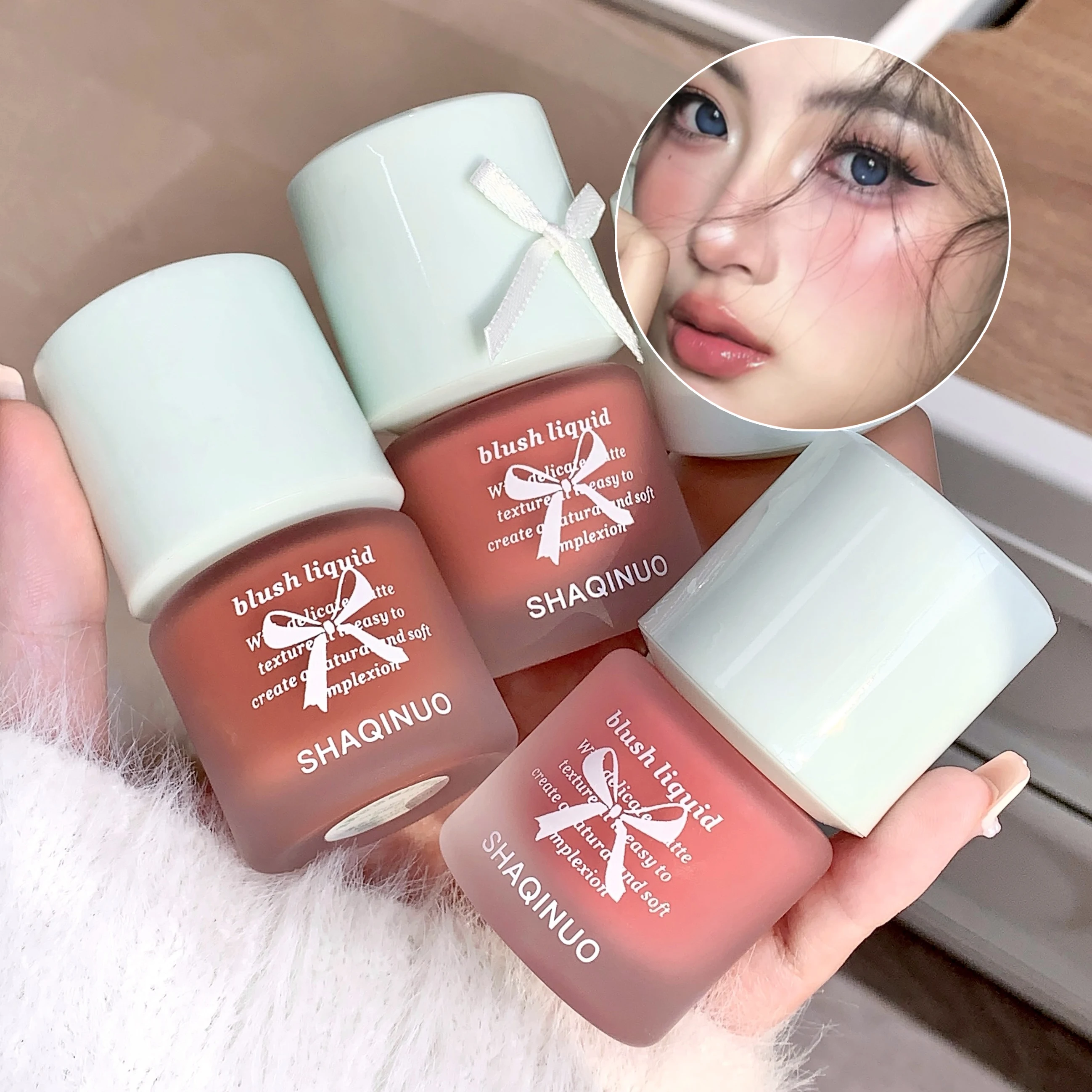 Vitality Pink Liquid Blush Moisturizing And Easy to Apply Face Rouge Cheek Makeup Blusher