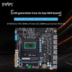 CWWK 11th generation Core i3-1115G4/i5-1135G7/i7-1165G7 six-bay NAS board/4 network 2.5G/6 SATA3.0/2 M.2 NVMe/SFF-8643