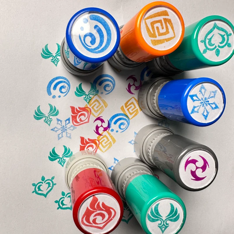 Genshin Impact Start مجلة الختم الملونة Keqing ويندي Diluc Ragnvindr Zhongli Hsiao المحيط لتقوم بها بنفسك لعبة الختم الملون كول بوي #1