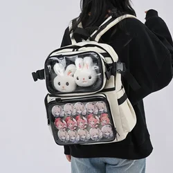 Simple New Ita Backpacks for Women 2024 Japanese Designed Transparent School Bags Large Capacity See Through Canvas Bag