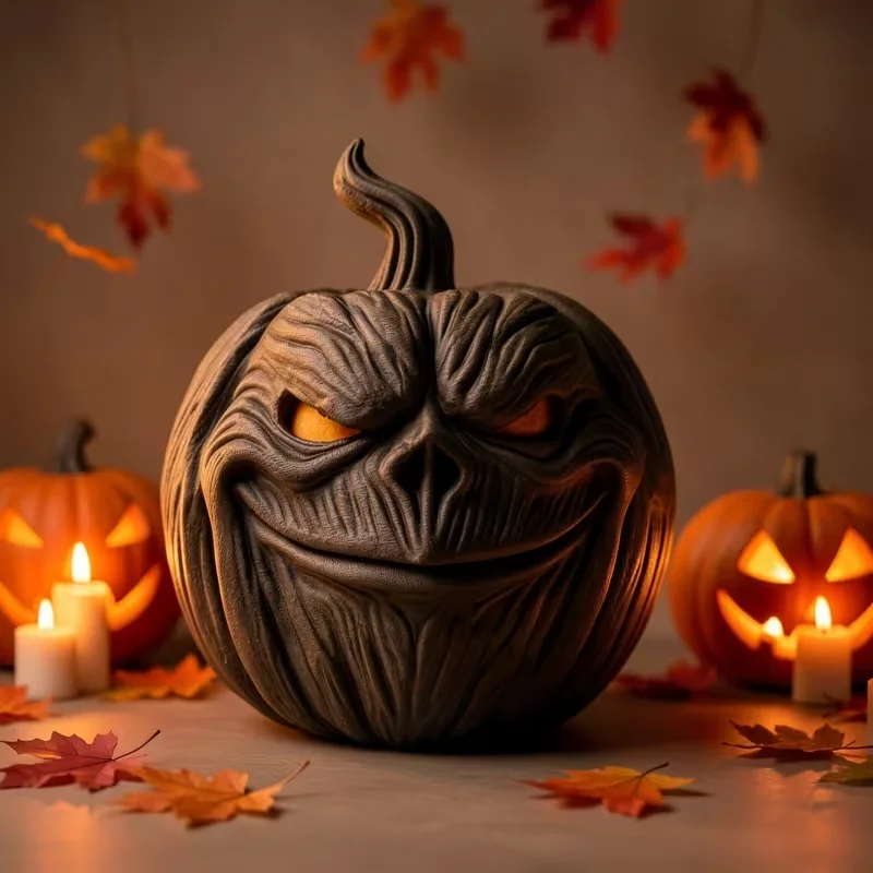 Dark Pumpkin Desktop Ornament Suitable For Christmas And Halloween Decoration